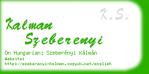 kalman szeberenyi business card